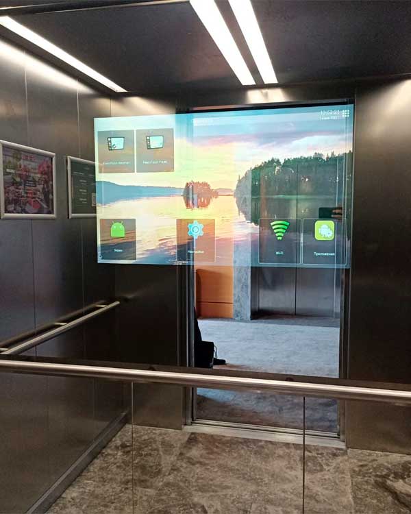 Установка телевизора в кабине лифта